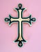 Image of Decorative Cross Black/White/Gold leaf Large