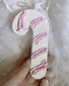 Pink Frosted Candy Cane Ornament