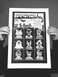 Monster Masks Negative Print