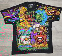 Image 1 of Hand Signed Black Zidzoii (All Over) T-Shirt 9/2025 Release. With 1/1 Certificate of Authentication