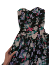 vintage black floral strapless dress