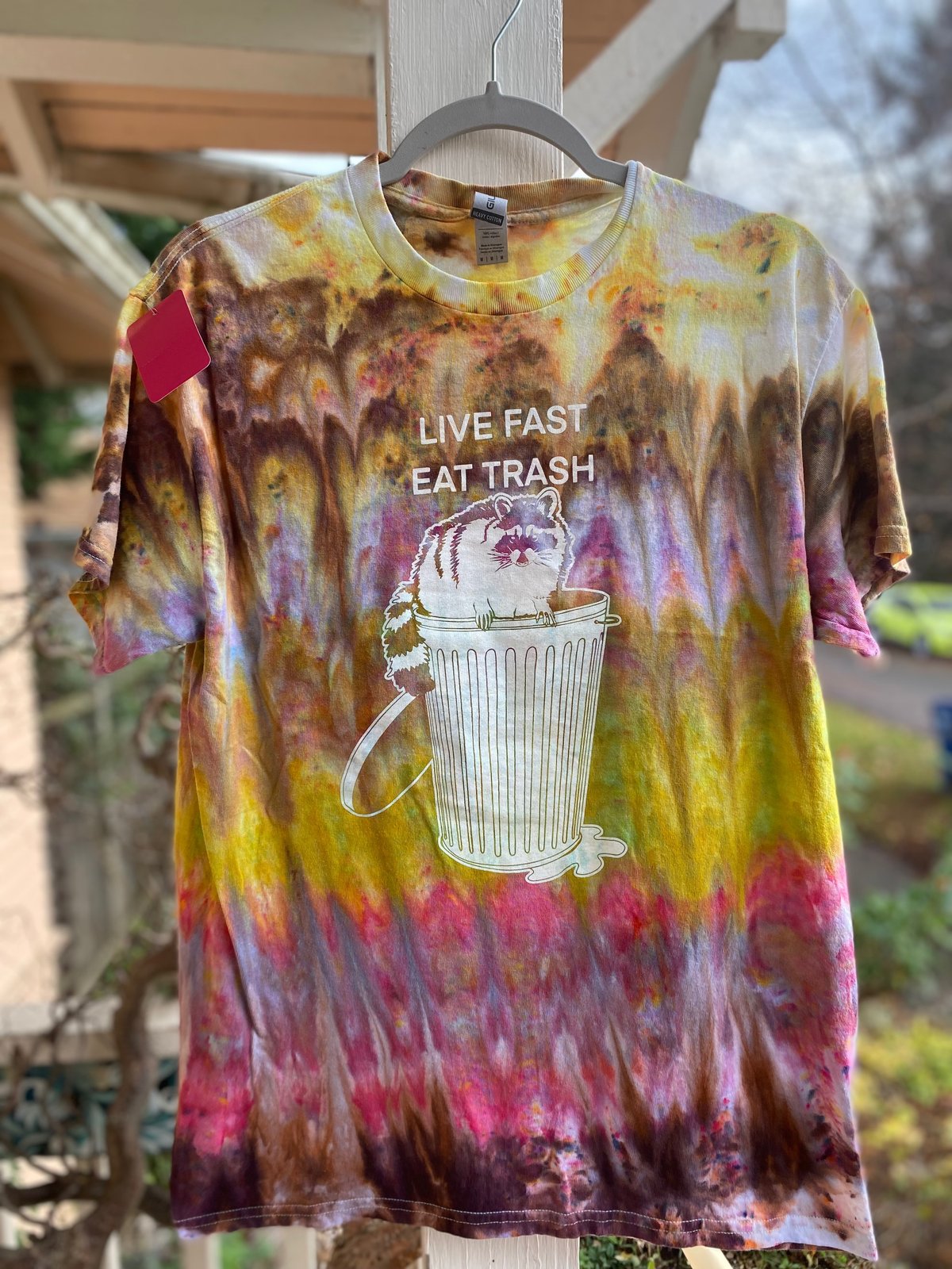 Image of MEDIUM Live Fast Eat Trash Tie Dye Shirt 