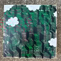 Image 1 of Green Town With Clouds