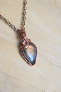 Image 1 of Copper x Sunset Yellow Labradorite Pendant