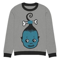 Image 15 of Shrunken Kewp Blue/grey Knitted crew neck sweater