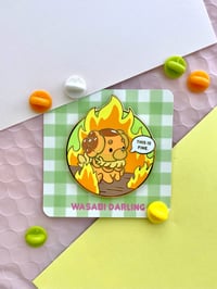 Image 1 of This Is Fine Dachsbun Enamel Pin