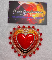 Image 6 of Hand Polished Dark Red Heart Beaded Popsocket 