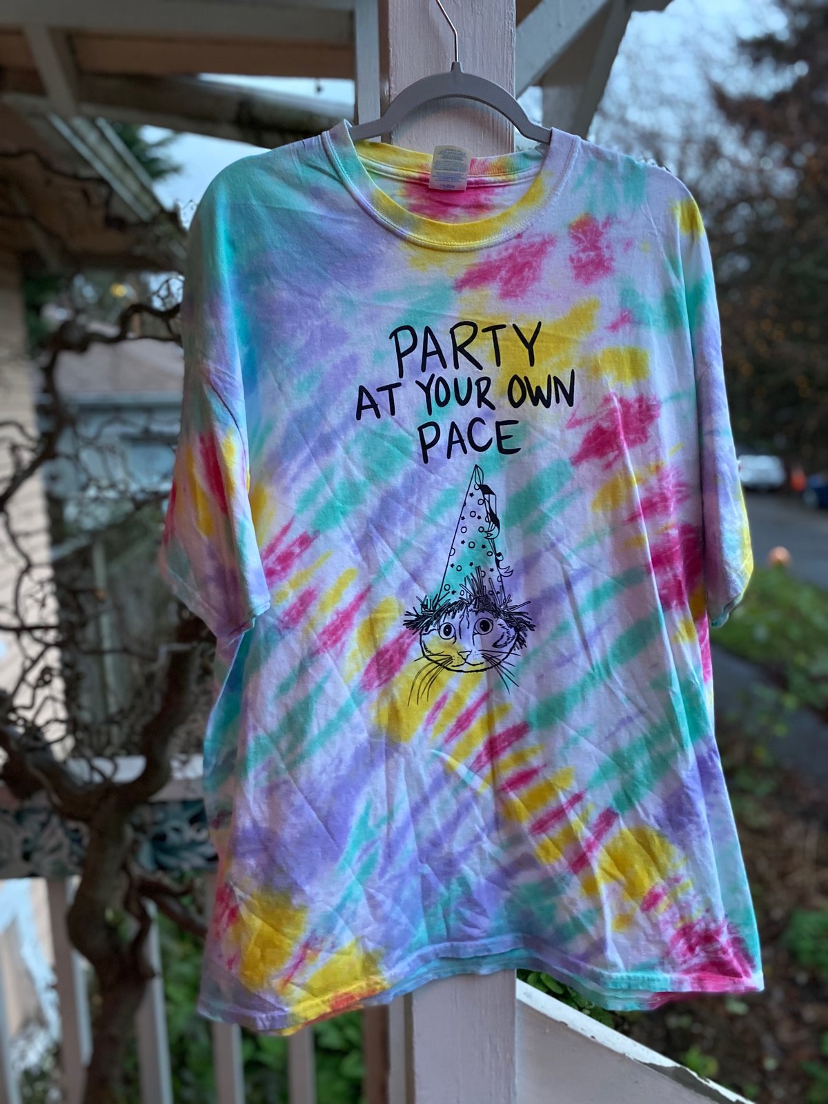 Image of 2XL Party At Your Own Pace Tie Dye Shirt 5