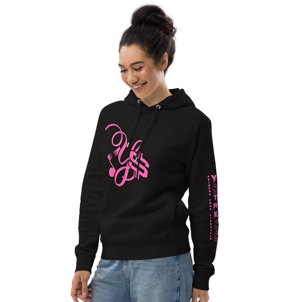 Image of YSDB Exclusive Neon Pink and Black Unisex pullover hoodie 