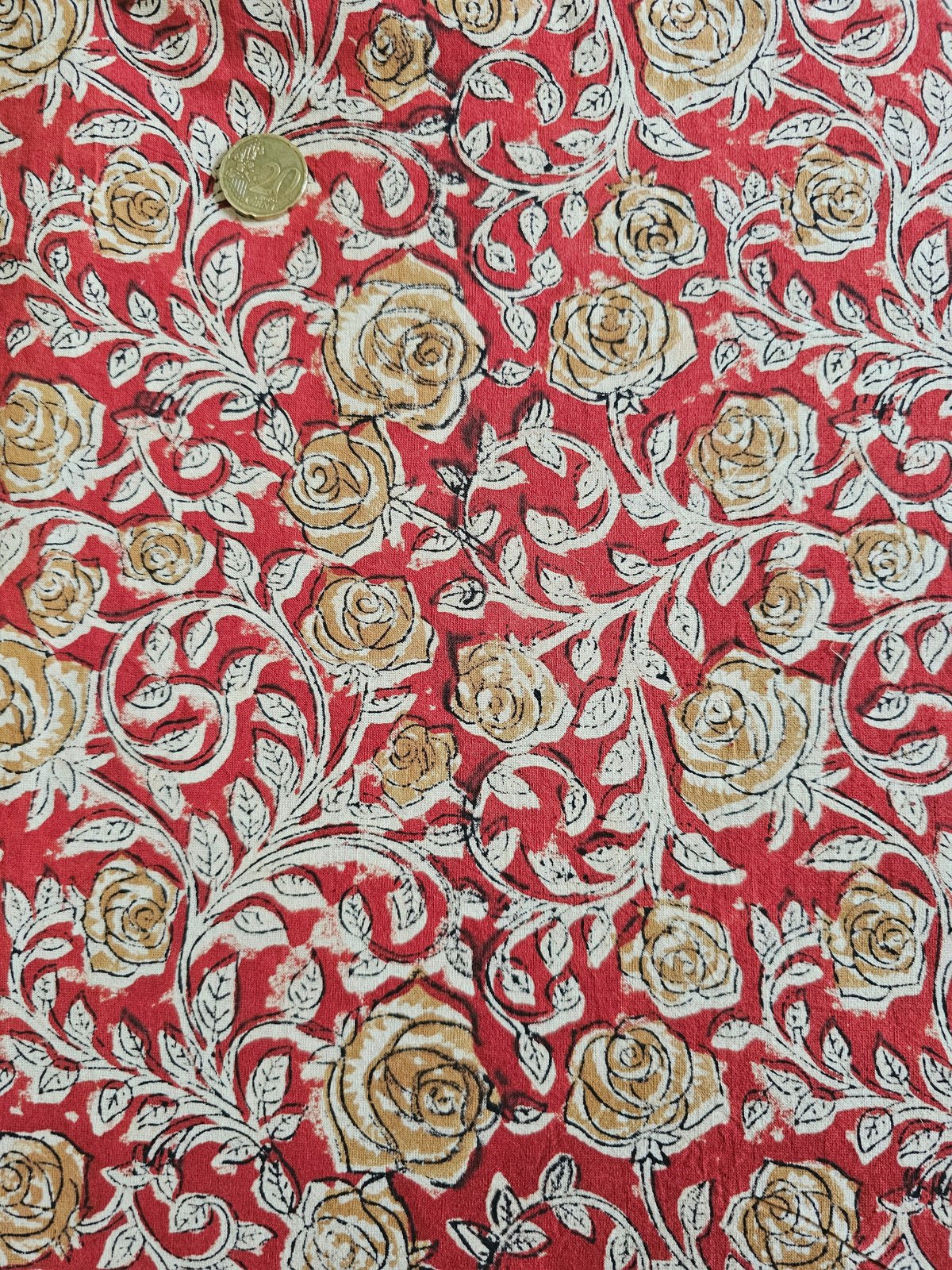 Image of Namaste fabric rosier rouge 