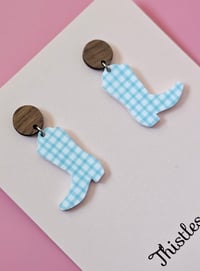 Image 4 of Western Boot Gingham Dangles 