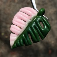 Image 1 of SALE Pink Half-Moon Monstera Leaf (slightly imperfect) 