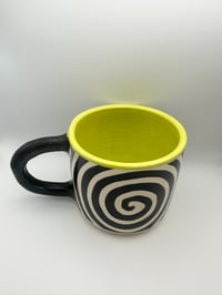 Image 2 of Black + Chartreuse Swirl Mug
