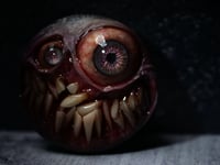 Image 4 of Custom Swappable Phone Grip for smartphones, reflective pupil, glow in the dark. Madballz