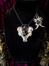 Black Amethyst Bisected Muskrat Skull - Necklace & Matching Earring Set