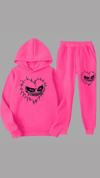 Mizzle Heart Joggers Set (Hot Pink)