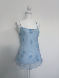 Image 1 of Vintage blue floral tank top // M 