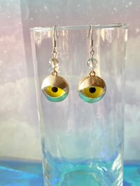 Image 3 of Neon Shimmer Eye Earrings