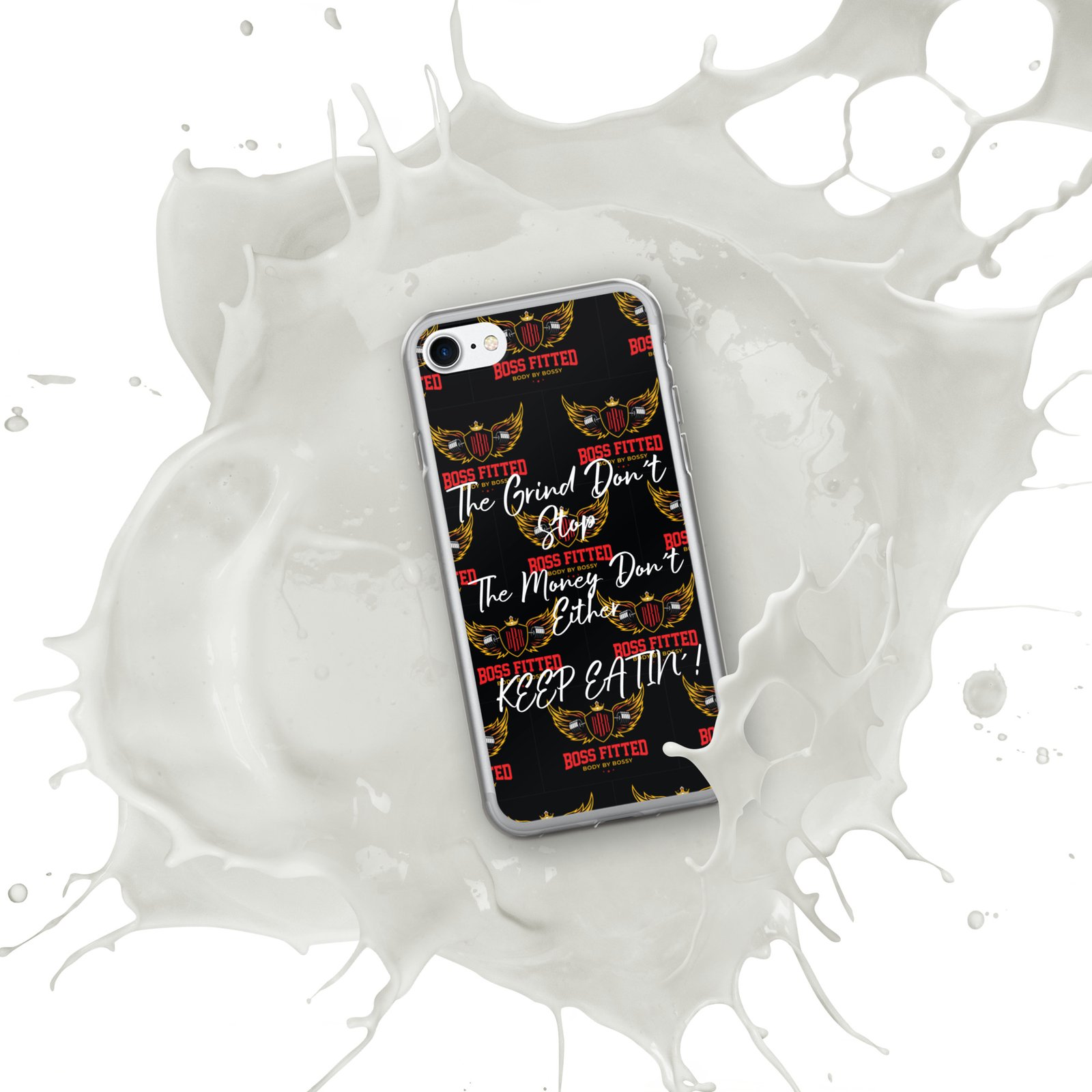 stortbui Blij Gang Black and Red BOSSFITTED KEEP EATIN iPhone Case | BossFitted