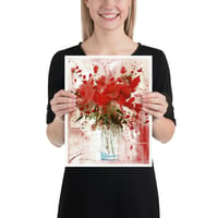 Image 3 of WATERCOLOR ART PRINT "Red Flowers"