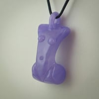 Image 2 of Deco Girl Pendant in Purple Satin