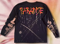 Image 3 of “PARADISE” BLEACH PAINTED AND DYED LONG SLEEV T-SHIRT XL