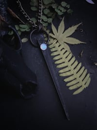 Image 1 of Moonstone witches coffin nail necklace 