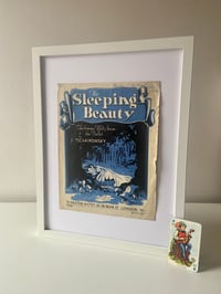 Image 3 of The Sleeping Beauty c1942, framed vintage sheet music of  the waltz by Tschaikowsky