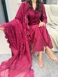 Image 5 of Chikankari magenta