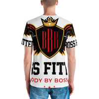 Image 4 of White and Black BossFitted Men's T-shirt