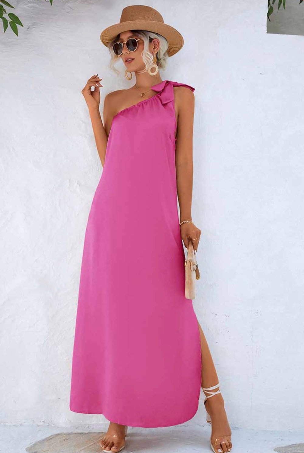 Image of Pink One Shoulder Dress