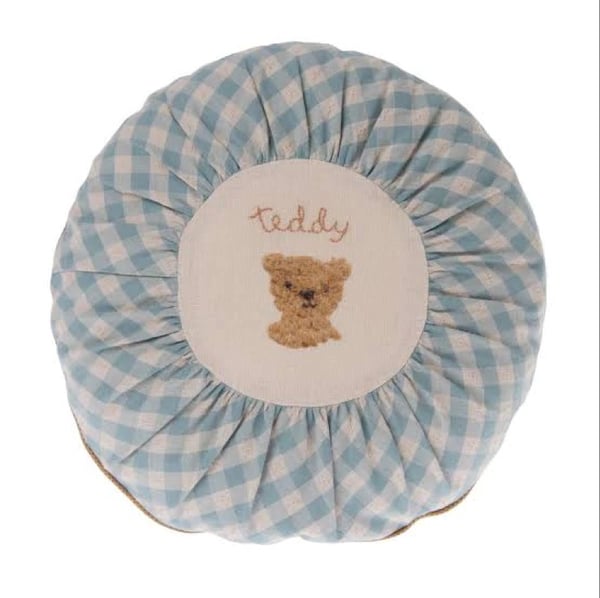 Image of Maileg Cushion Round Small Teddy Checked