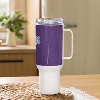 Image 3 of Travel mug with a handle (Jesus Cross on Purple)