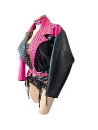 Image 4 of Black and pink bat wing jacket.