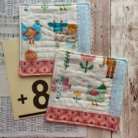 Image 1 of “Patchwork Farm” Scrappy Quilted Coaster