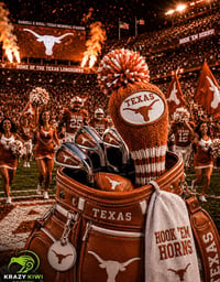 Image 2 of Texas Longhorns custom Golf Club Cover hand knit logo College football fan  gift