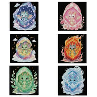 Image 2 of Dragon Babies in Bloom Mini Diamond Painting Kit by TheClipartClubStudio