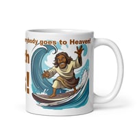 Image 1 of I Ride With Jesus Surfing 11oz White glossy mug