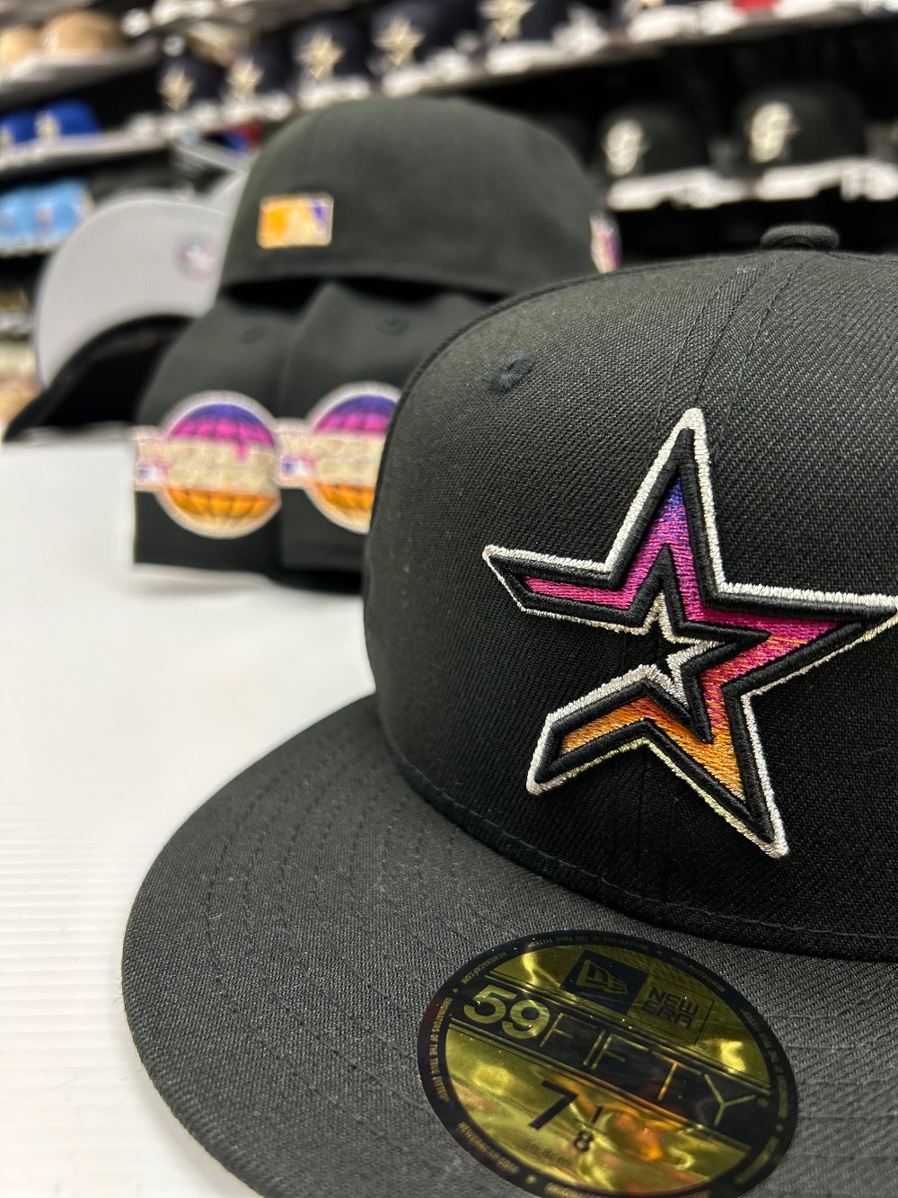 New Era 5950 Black - Mettalic- Gradient Purple Sunset