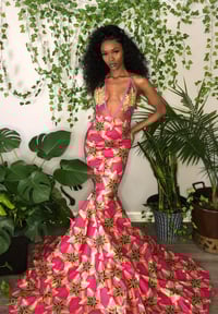 Image 3 of “Star” Pink African Print Mermaid Dress