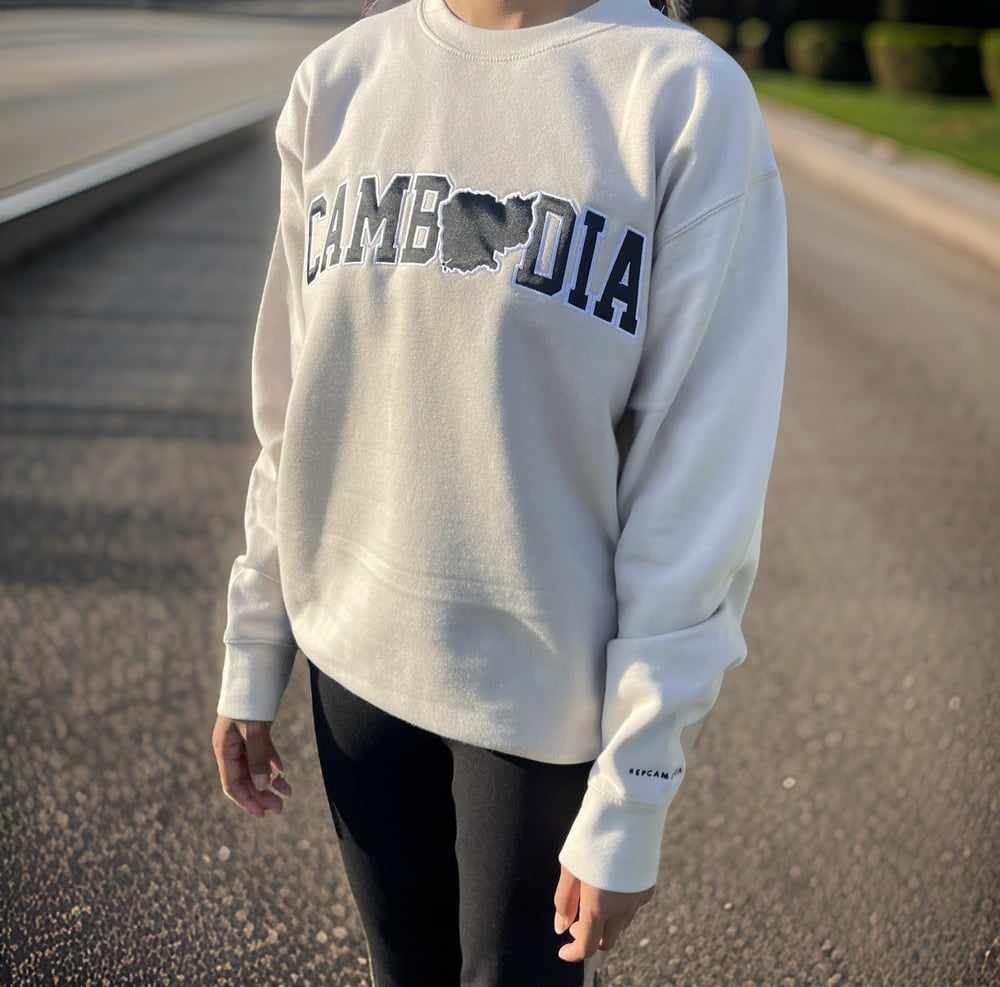 Image of Tan Limited Edition Embroidered Cambodia Sweater *PRE-ORDER