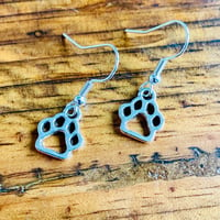 Image 1 of Set of 5 animal paw silver plated earrings