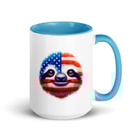 Image 5 of Independence Day Sloth USA Flag Coffee Mug