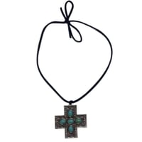 Image 1 of Turquoise 90’s Cross Necklace 