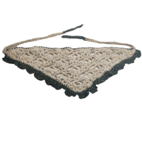 Image 2 of wHite (with speckles) n green doily lookin bandana