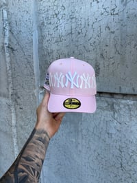 Image 4 of BABY PINK INFINITE NY YANKEES CUSTOM FITTED CAP