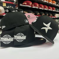 Image 2 of New Era 59Fifty Black -White Glow/ Pinky UV