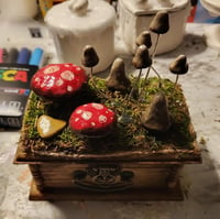 Image 2 of Mushroom & Bone Wooden Trinket Box 