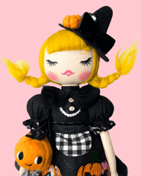 Image 1 of RESERVED FOR ALLISON MEDIUM ART DOLL PUMPKIN 🎃