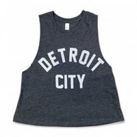Womens Charcoal Crop Tank Top